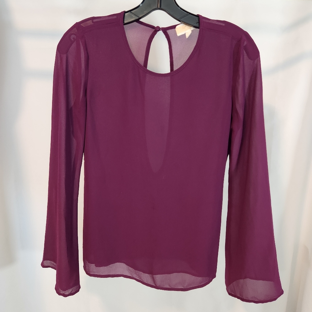 Lost April Sheer Plum Top Small